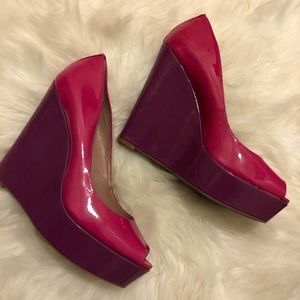 Vince Camuto Open Toe Platform Wedge Heels